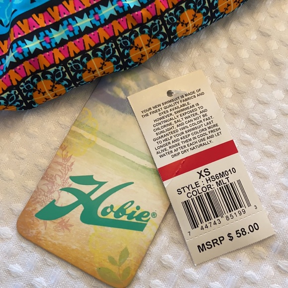 NWT! HOBIE Bright Multicolor One Piece Swimsuit - Picture 5 of 13